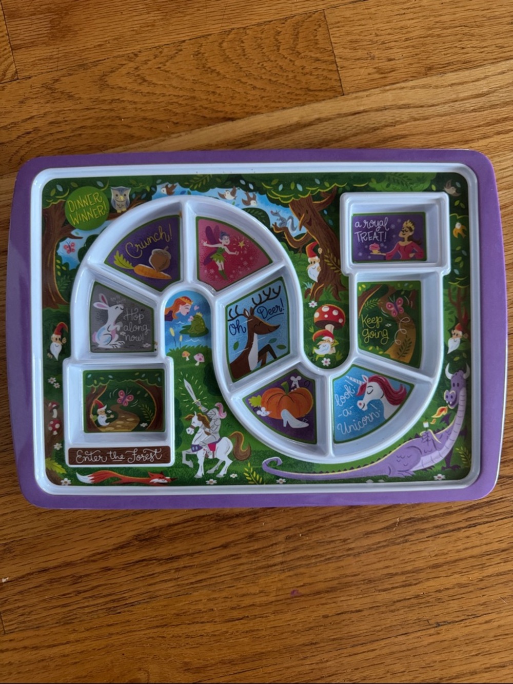 Princess Dinner Winner Purple Magical Forest Kids Sectioned Dinner Plate